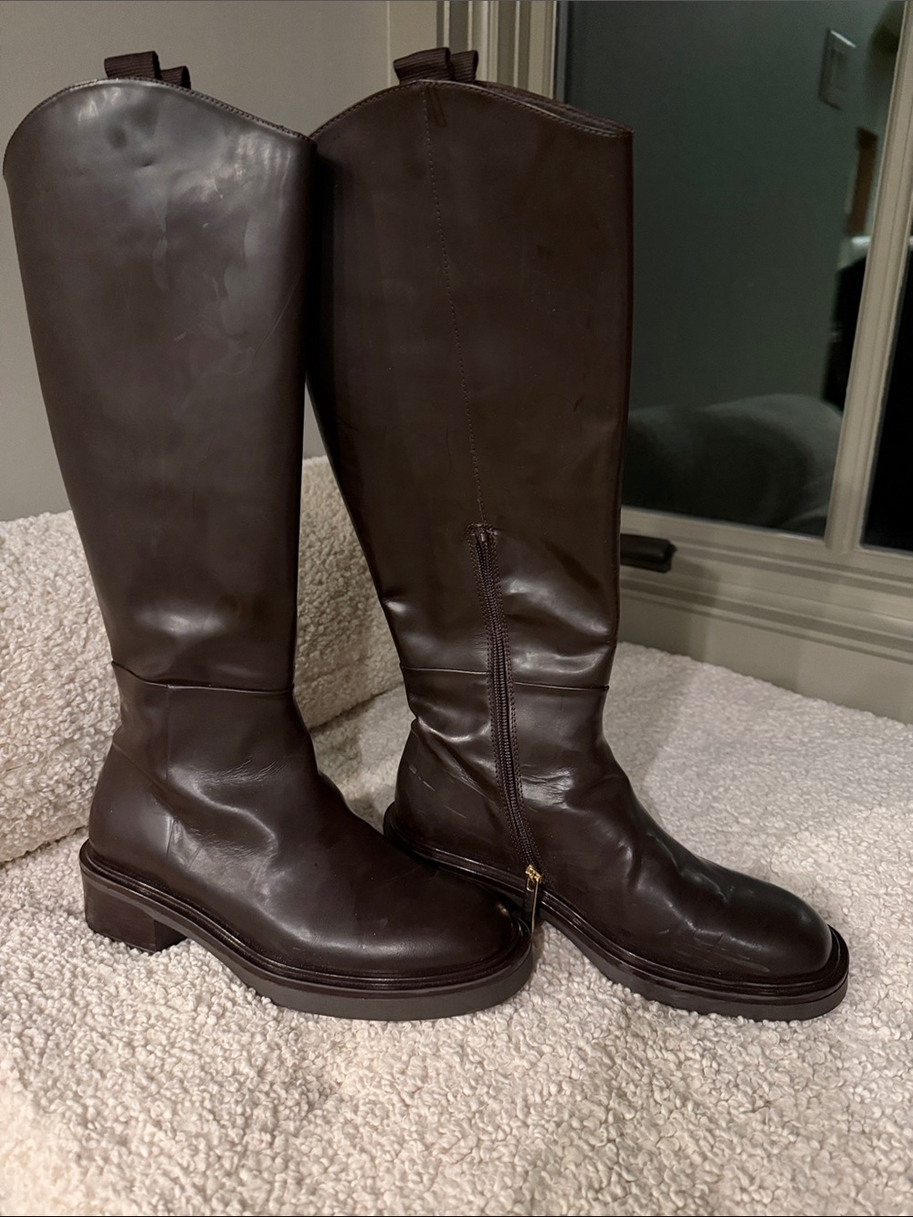 LK Bennett Tall Leather Riding Boots in Dark Brown. Worn once!